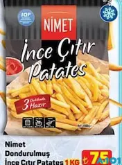 NİMET DONDURULMUŞ İNCE ÇITIR PATATES 1 KG fiyat ve kampanya bilgisi